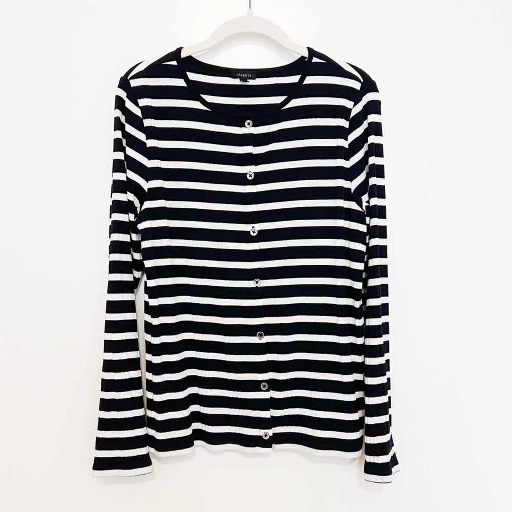 Talbots Variegated Ribbed Cardigan - Picture 3 of 7